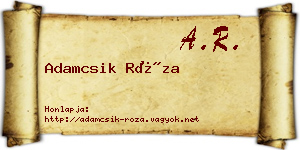 Adamcsik Róza névjegykártya